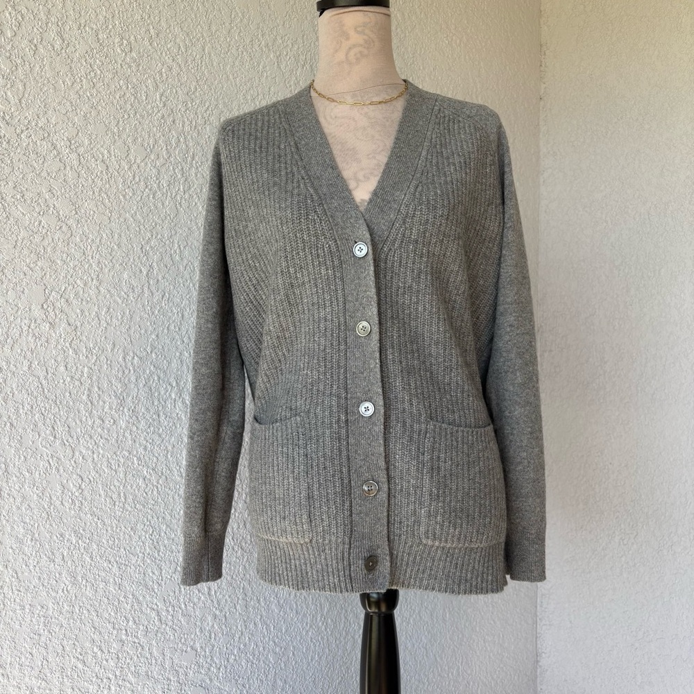 Isaac Mizrahi Live! 2-Ply Cashmere Patch Pocket Cardigan - Size Large